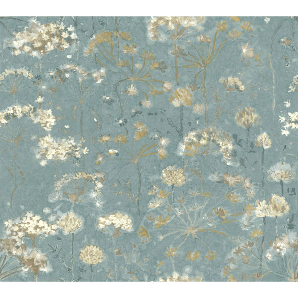 Candice Olson Botanical Dreams Blue Botanical Fantasy Wallpaper, image 2