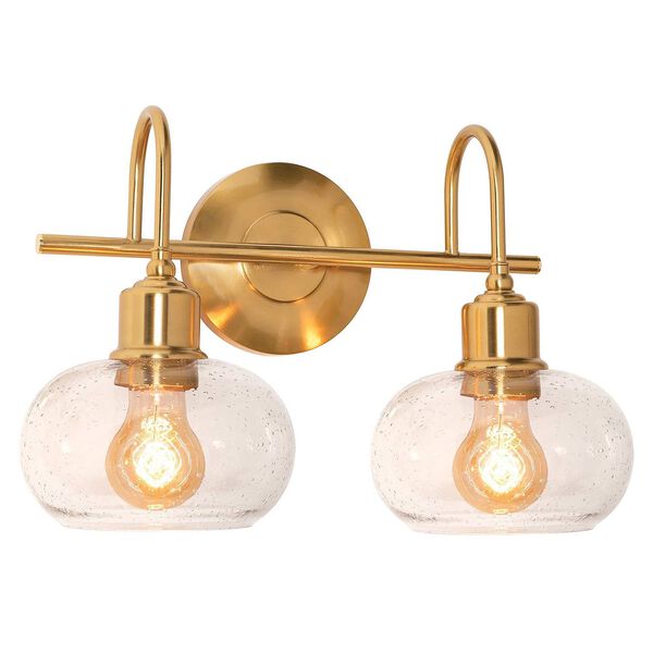 Laney Vintage Gold and Clear Two-Light Bath Vanity, image 1