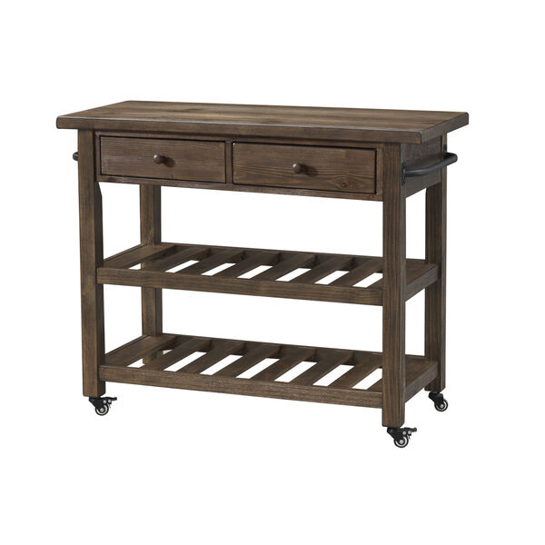 Orchard Park Brown Two-Drawer Serving And Utility Carts, image 1