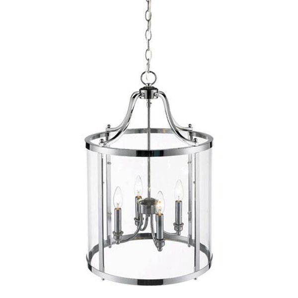 Payton Chrome Four-Light Pendant with Clear Glass, image 4