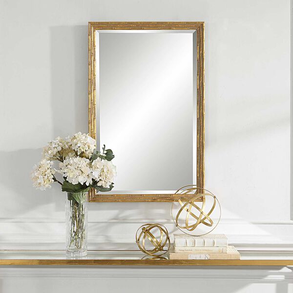 Heather Gold Bamboo Frame Wall Mirror, image 1