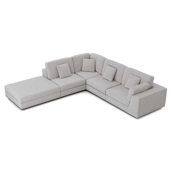 Vera Gris Fabric 126-Inch Right-Facing Arm Modular Sofa, image 3