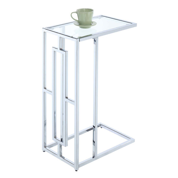 Town Square Clear Glass and Chrome 10-Inch End Table, image 2