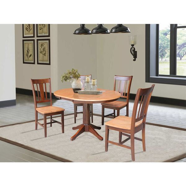 Cinnamon and Espresso Round Dining Table with Chairs, 5-Piece, image 2