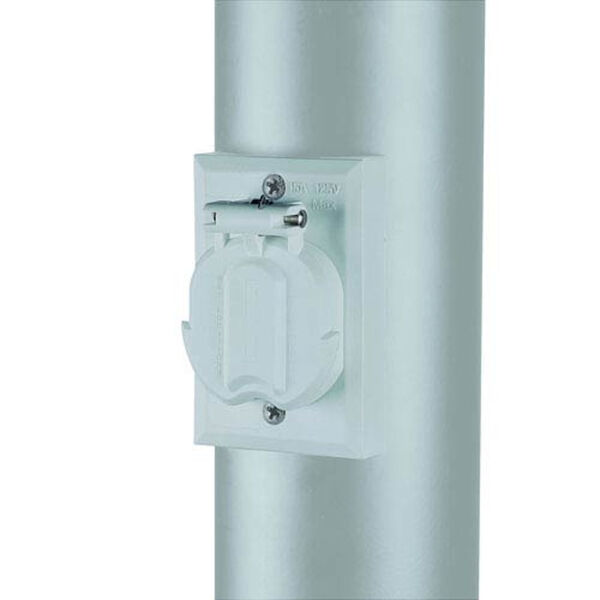 Gloss White  Lamp Post Electrical Outlet, image 1