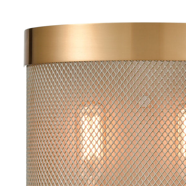 Line in the Sand Satin Brass and Antique Silver Two-Light Wall Sconce, image 3