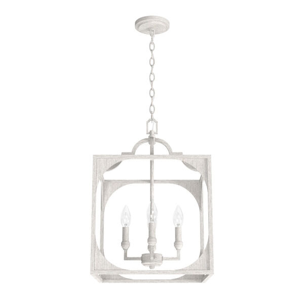 Highland Hill Distressed White 15-Inch Four-Light Pendant, image 1
