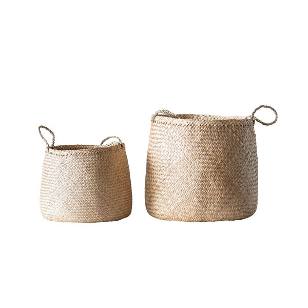 Woven Roots Beige Woven Seagrass Basket with Handles - Set of 2, image 1