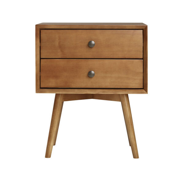 Brown Two Drawer Nightstand, image 2