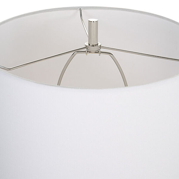 Chalice Taupe and Polished Nickel Table Lamp with White Shade, image 3