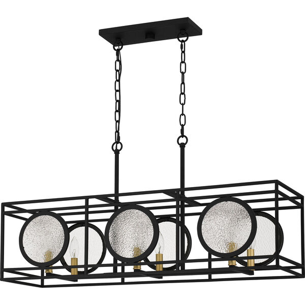 Chalamont Earth Black and Aged Brass Six-Light Chandelier, image 4