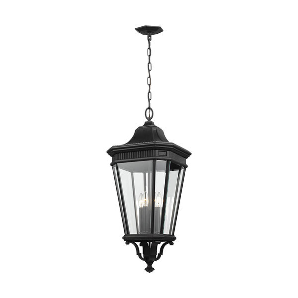 Cotswold Lane Black 31-Inch Four-Light Hanging Lantern with Clear Glass, image 1