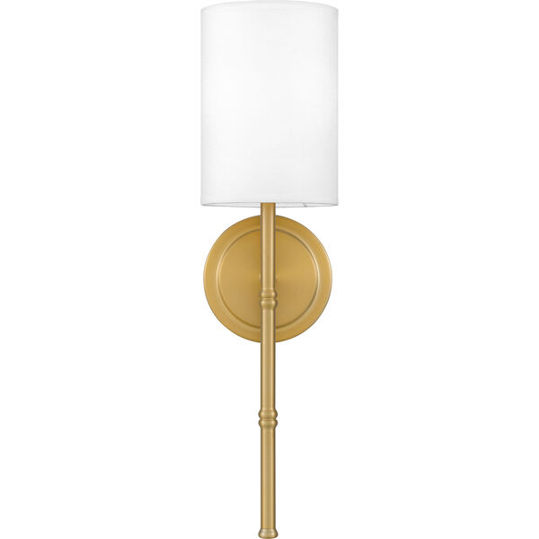 Monica Aged Brass and White One-Light Wall Sconce, image 1
