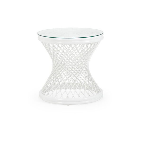 White Rattan Side Table, image 1