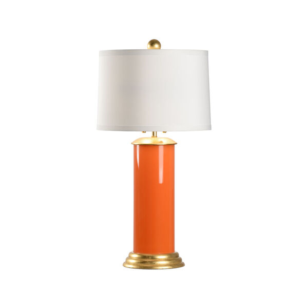 Savannah Orange, Gold and White Two-Light Table Lamp, image 1