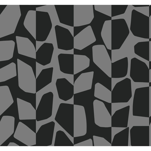 Metallic and Black 27 In. x 27 Ft. Primitive Vines Wallpaper, image 2