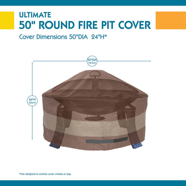 Ultimate Mocha Cappuccino 50 In. Round Fire Pit Cover, image 3