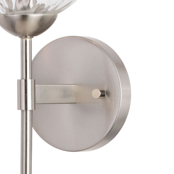Olson Satin Nickel One-Light Wall Sconce with Clear Glass, image 3