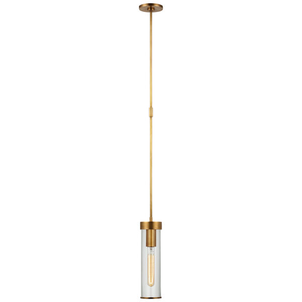 Liaison Small Pendant in Antique-Burnished Brass with Clear Glass by Kelly Wearstler, image 1
