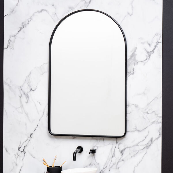 Sebastian Black 38-Inch Arched Wall Mirror, image 5