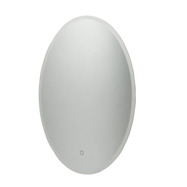 Lunar White 24-Inch LED Oval Wall Mirror, image 1
