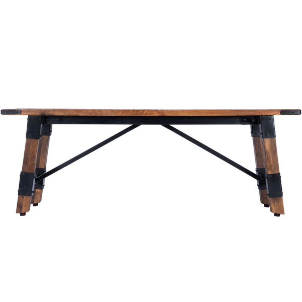 Masterson Natural and Black Wooden Bench, image 2