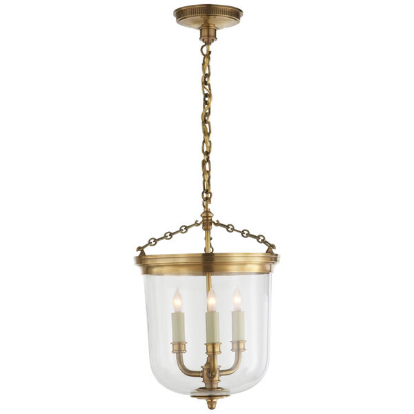 Merchant Lantern in Hand-Rubbed Antique Brass with Clear Glass by Thomas O'Brien, image 1