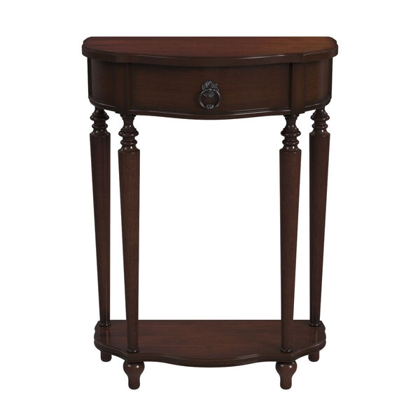 Ashby Cherry Demilune Console Table with Storage, image 1