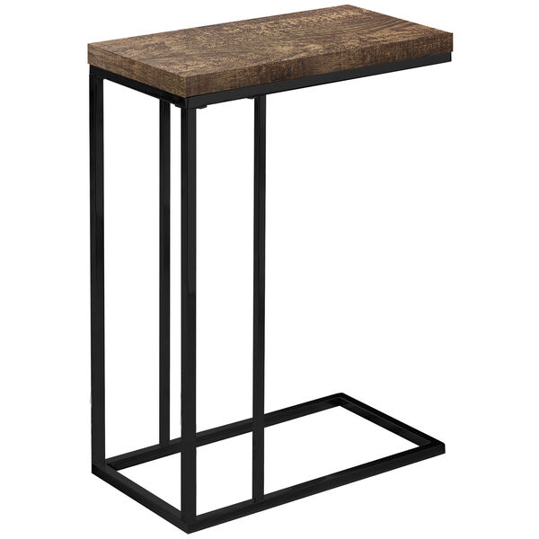 Brown and Black 18-Inch Accent Table, image 1