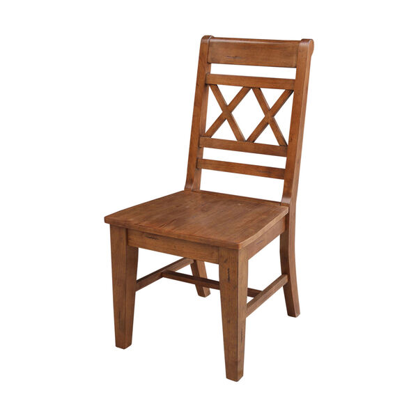 Distressed Oak Double X-Back Chair, Set of 2, image 1