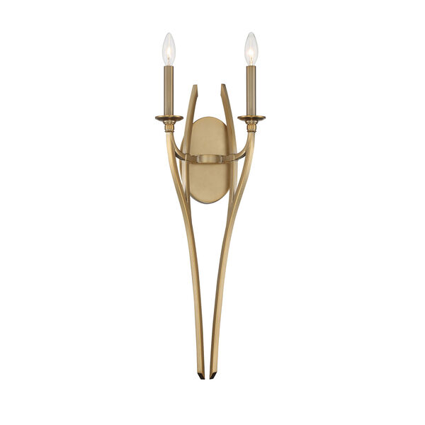 Covent park Brushed Honey Gold Two-Light Wall Sconce, image 1