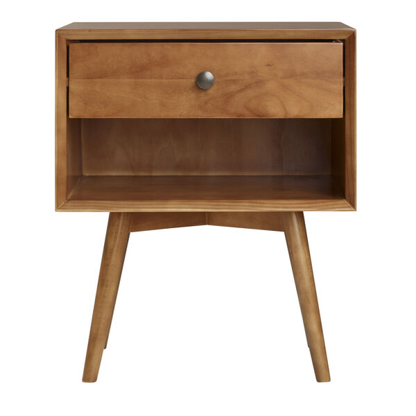 Brown One Drawer Nightstand, image 2