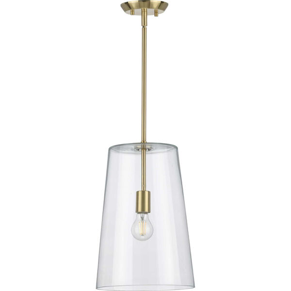 Clarion Satin Brass 11-Inch One-Light Pendant, image 2