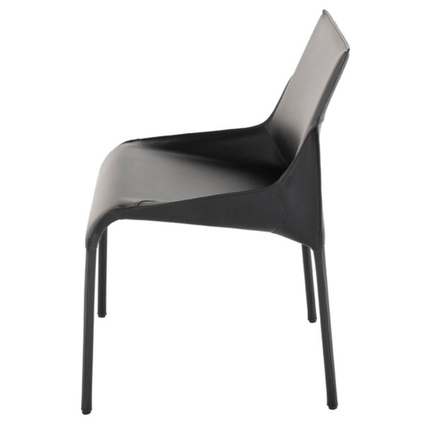Delphine Matte Black Armless Dining Chair, image 3