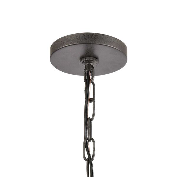 Crenshaw Anvil Iron and Distressed Antique Graywood One-Light Outdoor Pendant, image 3