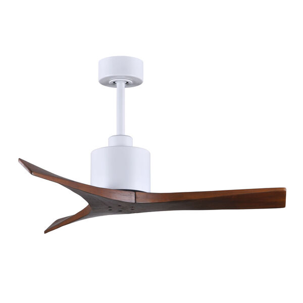 Mollywood Matte White 42-Inch Ceiling Fan with Walnut Blades, image 1