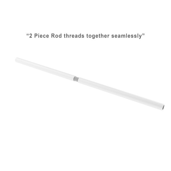 Matte White One-Inch Shower Curtain Rod, image 1