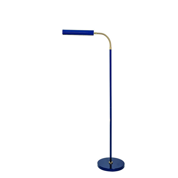 Fusion Navy Blue with Satin Brass One-Light Floor Lamp, image 1