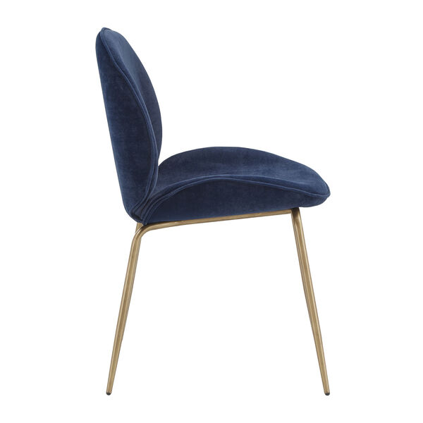 Cheryl Gold and Blue Velvet Dining Chair, Set of Two, image 3