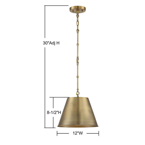Alden Warm Brass One-Light Pendant, image 5