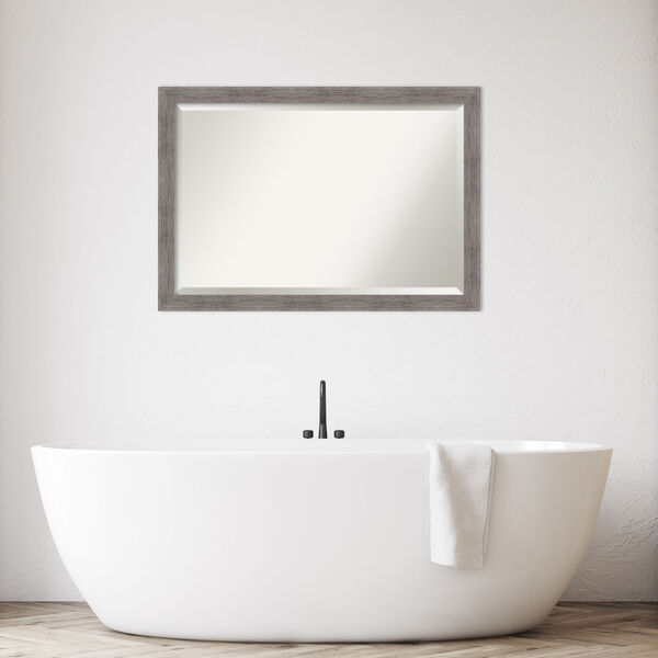 Pinstripe Gray 40W X 28H-Inch Bathroom Vanity Wall Mirror, image 3