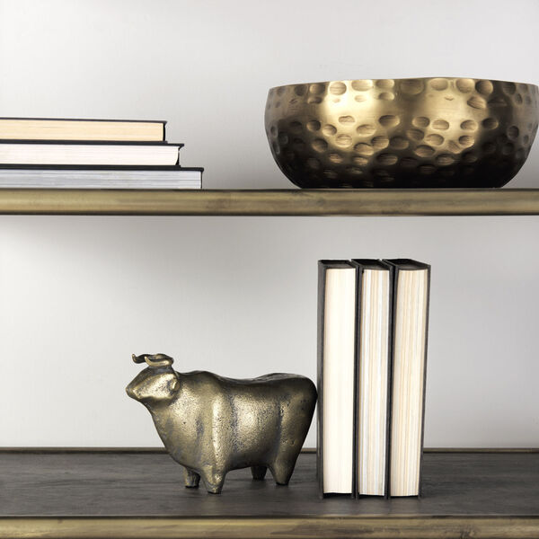Taurus I Gold Cast Aluminum Bull Figurine, image 6