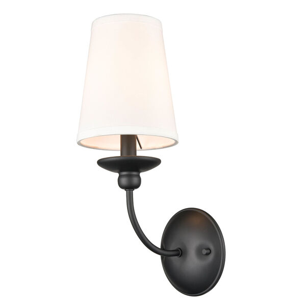 Delvona Matte Black One-Light Wall Sconce, image 1