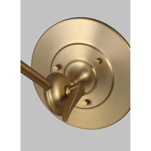 Signoret Burnished Brass and Black One-Light Library Wall Sconce, image 3