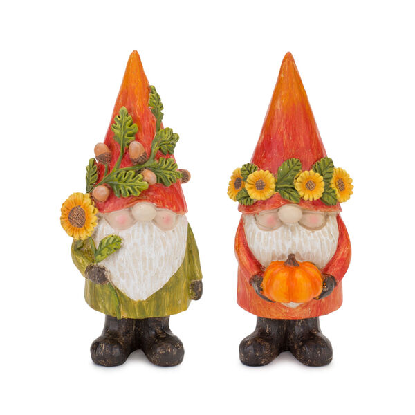 Orange Fall Gnome Figurine Holiday Tabletop Decor, Set of Four, image 1