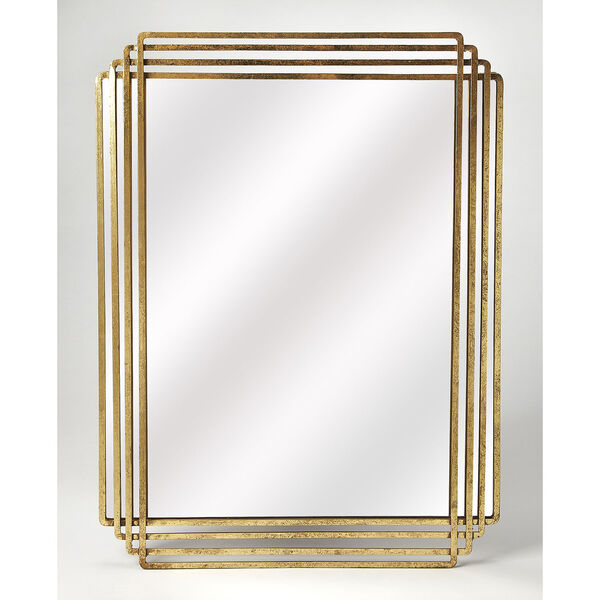 Uptown Gold Rectangular Wall Mirror, image 1