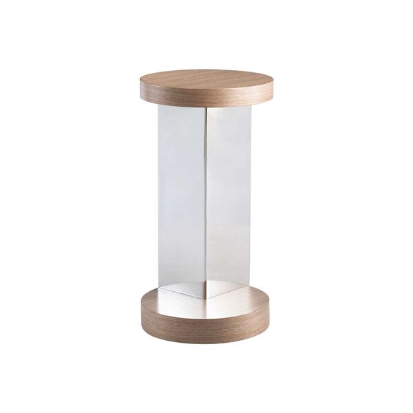 Modulum Natural and Stainless Steel Accent Table, image 1