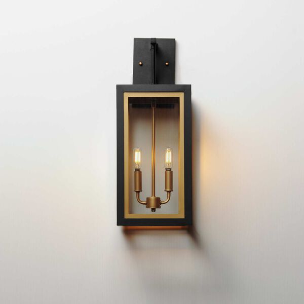 Neoclass Black Gold Two-Light Outdoor Wall Sconce, image 3