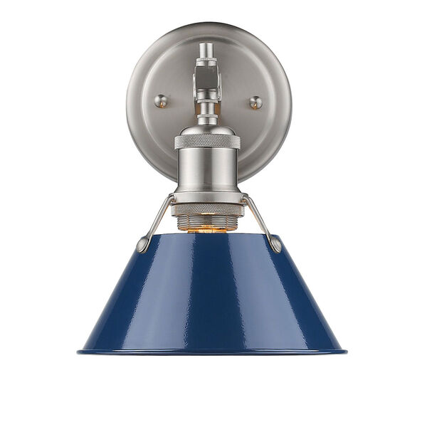 Orwell Pewter One-Light Bath Vanity with Navy Blue Shade, image 1