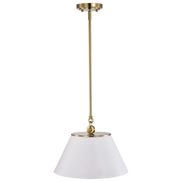 Dover White and Vintage Brass One-Light Pendant, image 4